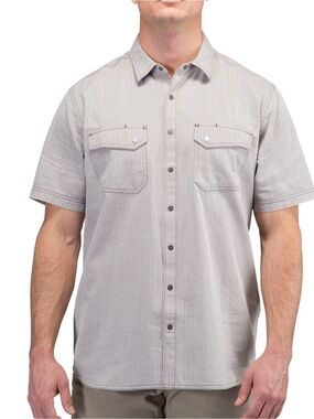 5.11 Men's Short Sleeve Button-Front Shirt Herringbone size XL